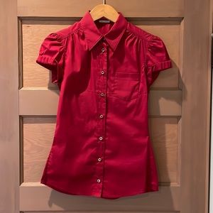 Prada short sleeve button down blouse with stretch